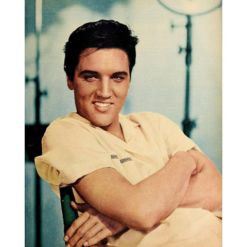 Elvis Presley, Modern Screen, 1958 White Modern Wood Framed Art Print by Vintage Hollywood Archive