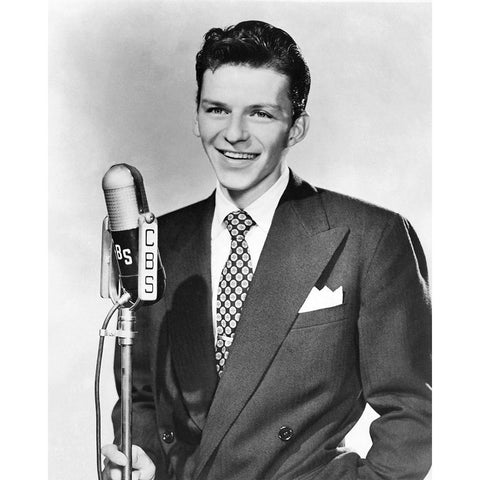 Frank Sinatra, 1942 White Modern Wood Framed Art Print by Vintage Hollywood Archive