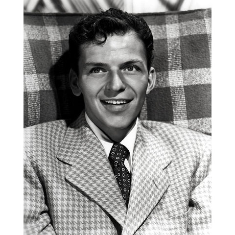 Frank Sinatra, 1946 White Modern Wood Framed Art Print by Vintage Hollywood Archive