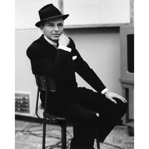 Frank Sinatra, 1957 IV Black Modern Wood Framed Art Print with Double Matting by Vintage Hollywood Archive