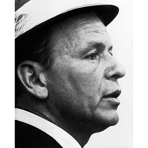 Frank Sinatra, 1964 White Modern Wood Framed Art Print by Vintage Hollywood Archive