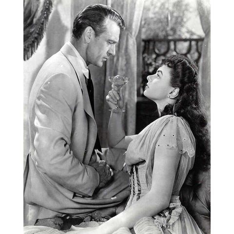 Gary Cooper, Ingrid Bergman, Saratoga Trunk, 1945 White Modern Wood Framed Art Print by Vintage Hollywood Archive