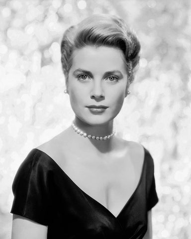 Grace Kelly, 1955 White Modern Wood Framed Art Print with Double Matting by Vintage Hollywood Archive