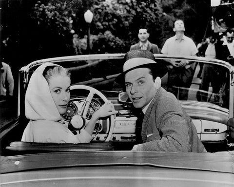 Grace Kelly, Frank Sinatra, 1956 Black Ornate Wood Framed Art Print with Double Matting by Vintage Hollywood Archive