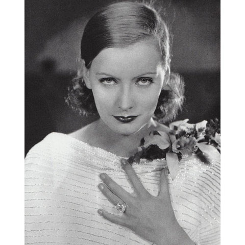 Greta Garbo, 1929 White Modern Wood Framed Art Print by Vintage Hollywood Archive