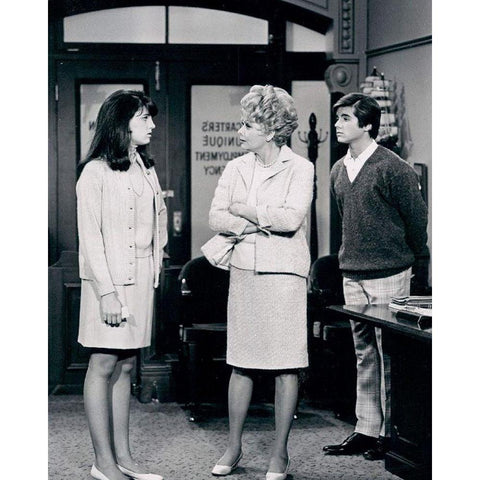 Lucie Arnaz, Lucille Ball and Desi Arnaz Jr., 1968 White Modern Wood Framed Art Print by Vintage Hollywood Archive