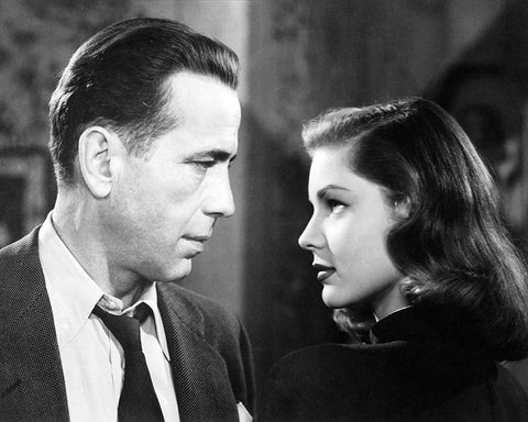 Humphrey Bogart, Lauren Bacall, The Big Sleep, 1954 Black Ornate Wood Framed Art Print with Double Matting by Vintage Hollywood Archive