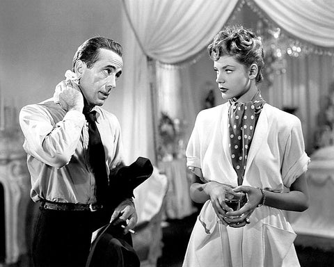 Humphrey Bogart, Lauren Bacall Black Ornate Wood Framed Art Print with Double Matting by Vintage Hollywood Archive