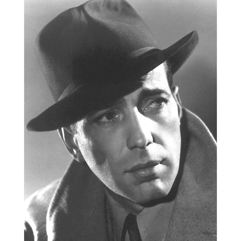 Humphrey Bogart, 1940 White Modern Wood Framed Art Print by Vintage Hollywood Archive