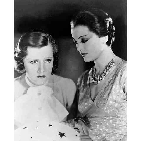 Irene Dunne, Myrna Loy, Thirteen Women, 1932 White Modern Wood Framed Art Print by Vintage Hollywood Archive