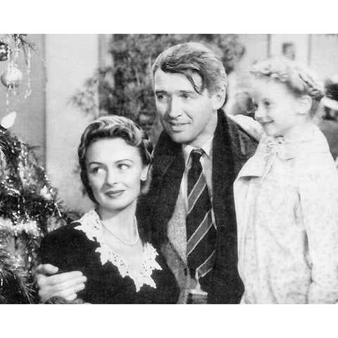 Its A Wonderful Life, 1946 I Black Modern Wood Framed Art Print with Double Matting by Vintage Hollywood Archive