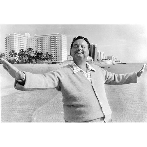 Jackie Gleason, 1968 White Modern Wood Framed Art Print by Vintage Hollywood Archive