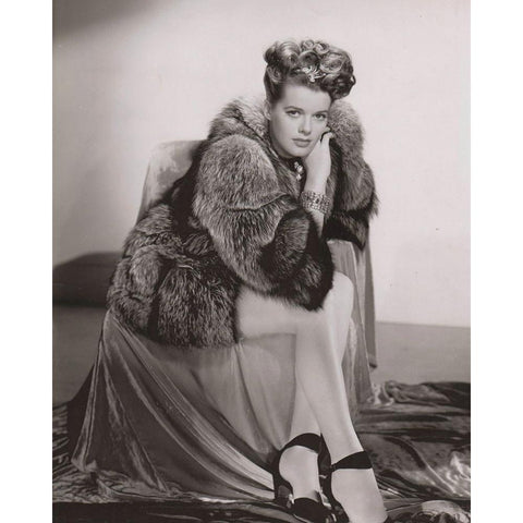 Janis Paige by Bert, 1944 Black Modern Wood Framed Art Print with Double Matting by Vintage Hollywood Archive