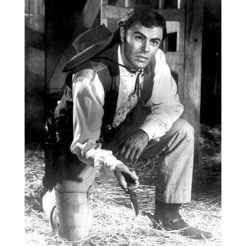 John Saxon, The Plunderers White Modern Wood Framed Art Print by Vintage Hollywood Archive