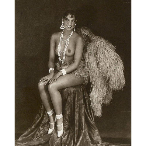 Josephine Baker, 1927 White Modern Wood Framed Art Print by Vintage Hollywood Archive