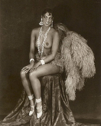 Josephine Baker, 1927 Black Ornate Wood Framed Art Print with Double Matting by Vintage Hollywood Archive