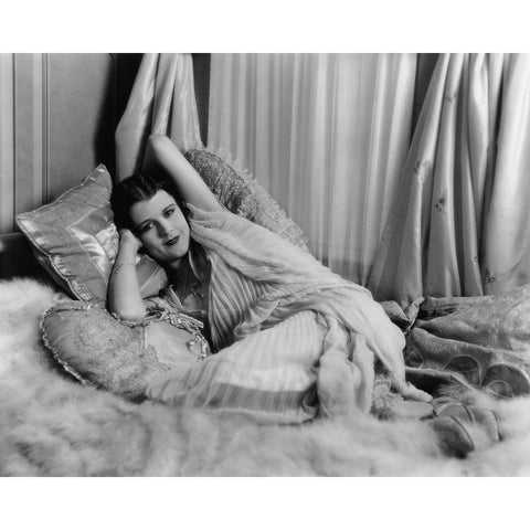 June Collyer, Extravagance, 1930 Black Modern Wood Framed Art Print with Double Matting by Vintage Hollywood Archive