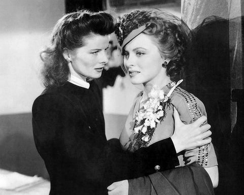 Katherine Hepburn, Cheryl Walker, 1943 White Modern Wood Framed Art Print with Double Matting by Vintage Hollywood Archive