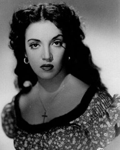 Katy Jurado Black Ornate Wood Framed Art Print with Double Matting by Vintage Hollywood Archive