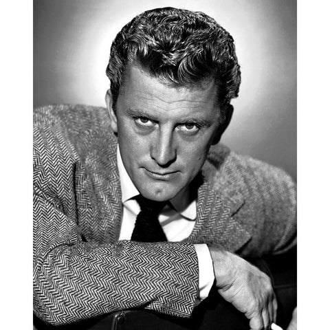 Kirk Douglas White Modern Wood Framed Art Print by Vintage Hollywood Archive