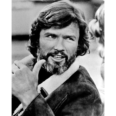 Kris Kristofferson Black Modern Wood Framed Art Print with Double Matting by Vintage Hollywood Archive