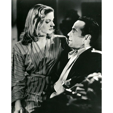 Lauren Bacall, Humphrey Bogart, To Have and Have Not, 1945 Black Modern Wood Framed Art Print with Double Matting by Vintage Hollywood Archive