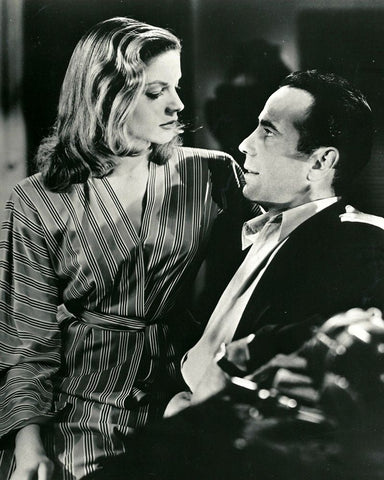 Lauren Bacall, Humphrey Bogart, To Have and Have Not, 1945 White Modern Wood Framed Art Print with Double Matting by Vintage Hollywood Archive