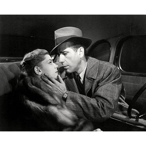 Lauren Bacall, Humphrey Bogart, 1946 White Modern Wood Framed Art Print by Vintage Hollywood Archive