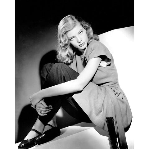 Lauren Bacall Black Modern Wood Framed Art Print by Vintage Hollywood Archive