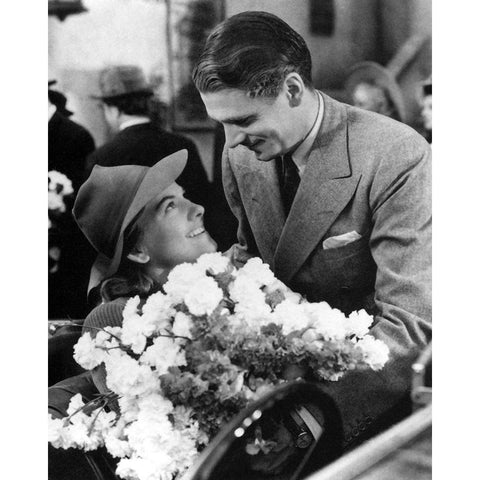 Joan Fontaine, Laurence Olivier, Rebecca, 1940 White Modern Wood Framed Art Print by Vintage Hollywood Archive