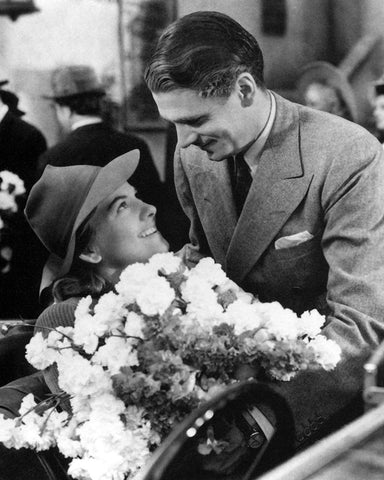 Joan Fontaine, Laurence Olivier, Rebecca, 1940 White Modern Wood Framed Art Print with Double Matting by Vintage Hollywood Archive