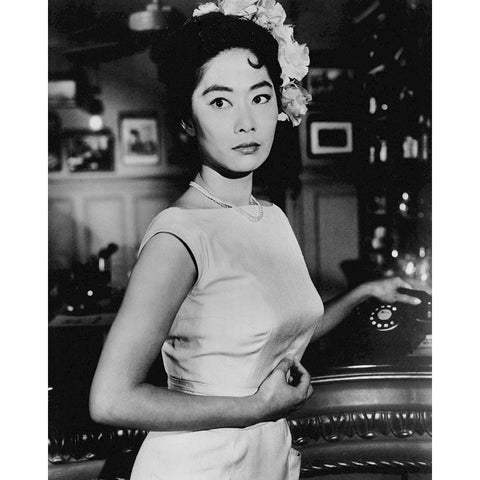 Lisa Lu, Hong Kong, 1960 White Modern Wood Framed Art Print by Vintage Hollywood Archive