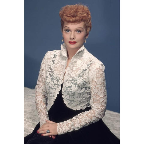 Lucille Ball White Modern Wood Framed Art Print by Vintage Hollywood Archive