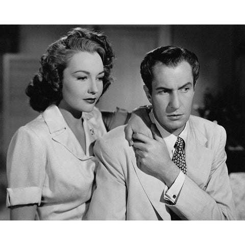 Lynn Bari, Vincent Price, Shock White Modern Wood Framed Art Print by Vintage Hollywood Archive