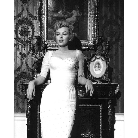 Marilyn Monroe, The Prince and the Showgirl White Modern Wood Framed Art Print by Vintage Hollywood Archive