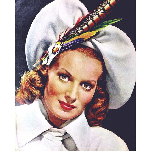 Maureen OHara, Modern Screen Black Modern Wood Framed Art Print with Double Matting by Vintage Hollywood Archive