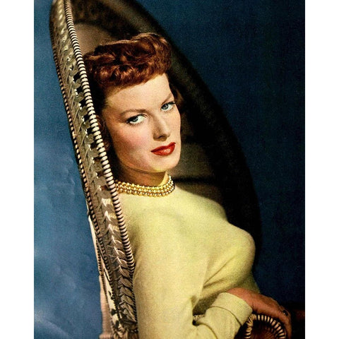 Maureen OHara Black Modern Wood Framed Art Print with Double Matting by Vintage Hollywood Archive