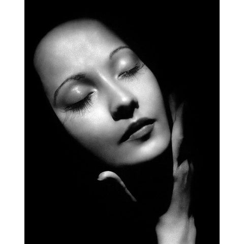 Merle Oberon Black Modern Wood Framed Art Print with Double Matting by Vintage Hollywood Archive