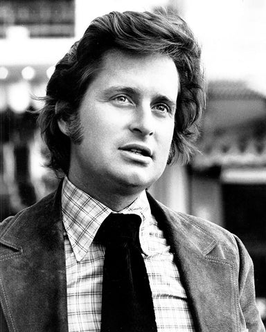 Michael Douglas,Â The Streets of San Francisco, 1975 White Modern Wood Framed Art Print with Double Matting by Vintage Hollywood Archive