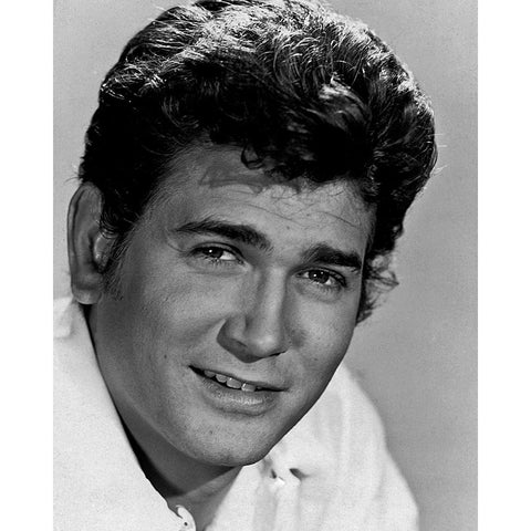 Michael Landon White Modern Wood Framed Art Print by Vintage Hollywood Archive