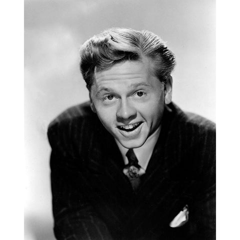 Mickey Rooney White Modern Wood Framed Art Print by Vintage Hollywood Archive