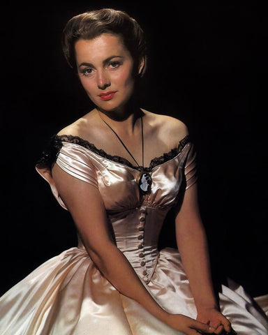 Olivia de Havilland, 1940 Black Ornate Wood Framed Art Print with Double Matting by Vintage Hollywood Archive