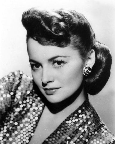 Olivia de Havilland, 1945 White Modern Wood Framed Art Print with Double Matting by Vintage Hollywood Archive