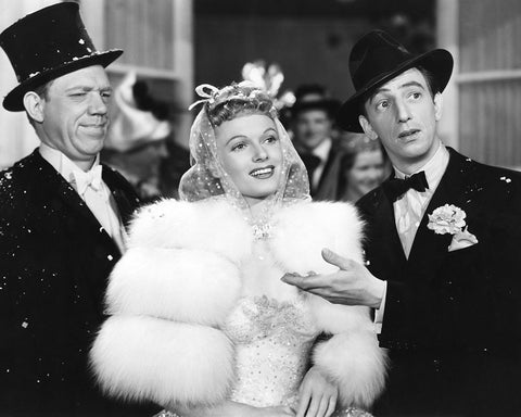 Paul Hartman, Anna Neagle, Ray Bolger, Mardi Gras, 1941 White Modern Wood Framed Art Print with Double Matting by Vintage Hollywood Archive