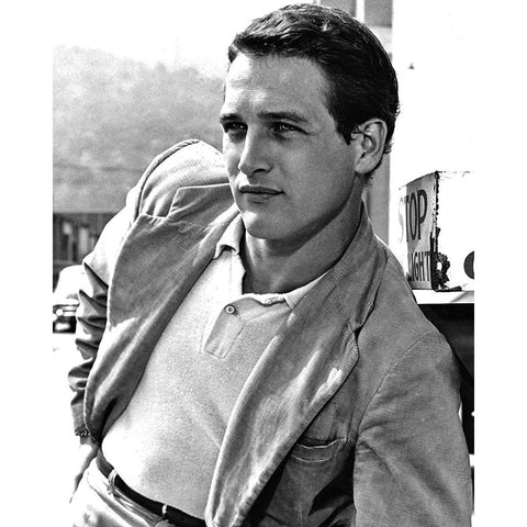 Paul Newman White Modern Wood Framed Art Print by Vintage Hollywood Archive