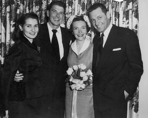 Reagan Wedding, 1952 White Modern Wood Framed Art Print with Double Matting by Vintage Hollywood Archive