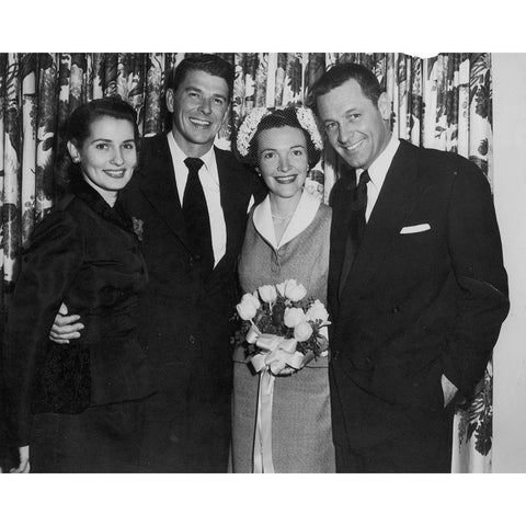 Reagan Wedding, 1952 White Modern Wood Framed Art Print by Vintage Hollywood Archive