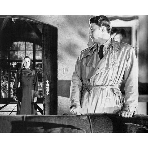 Robert Mitchum, Out of the Past, 1947 White Modern Wood Framed Art Print by Vintage Hollywood Archive