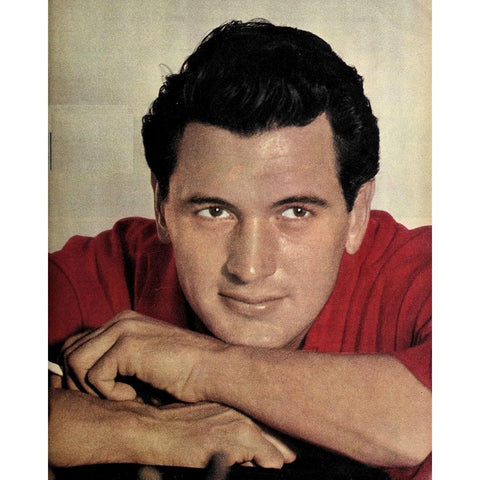 Rock Hudson, 1956 White Modern Wood Framed Art Print by Vintage Hollywood Archive