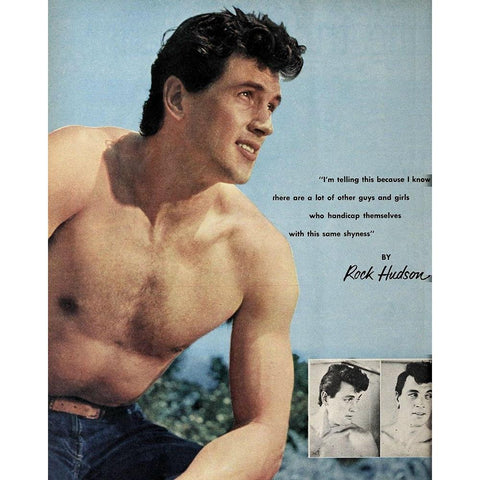 Rock Hudson, 1953 Gold Ornate Wood Framed Art Print with Double Matting by Vintage Hollywood Archive